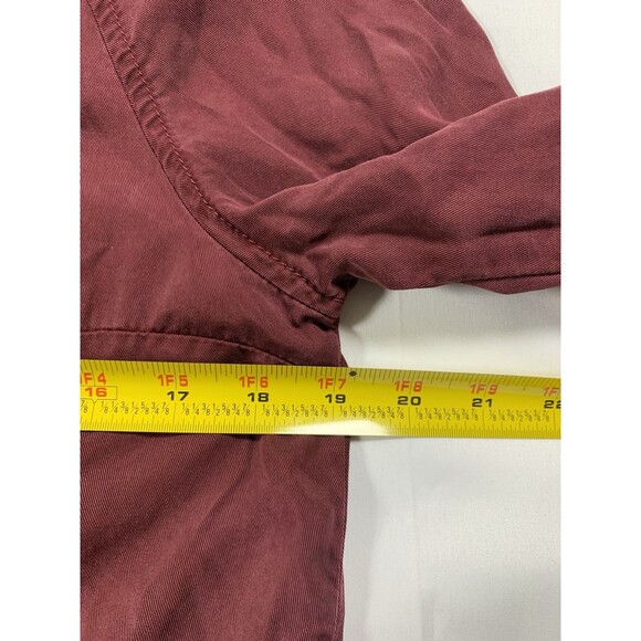 American Eagle Women’s Fall Spring Jacket Chambray Zip Pockets Burgundy Size M - Picture 4 of 7